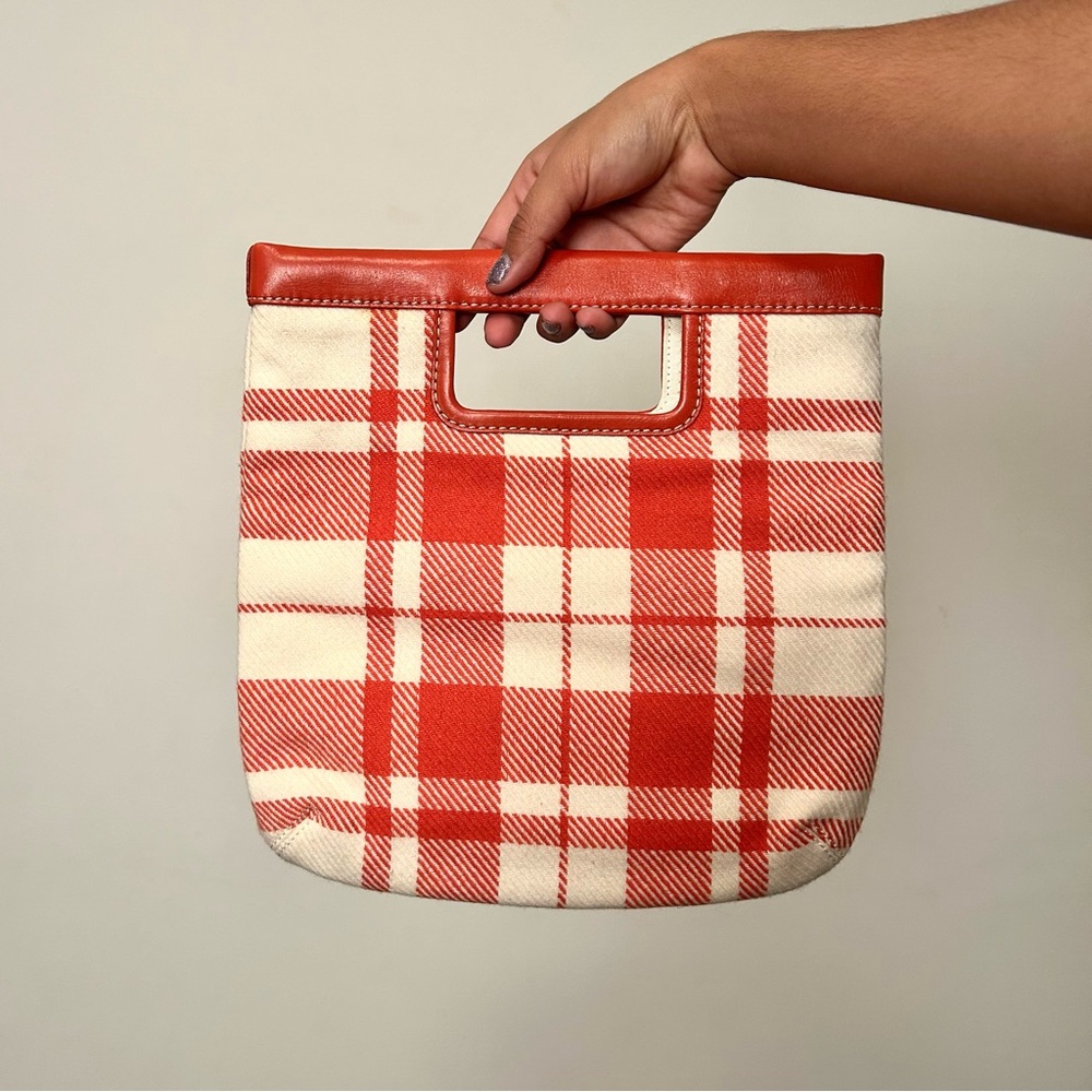 Banana Republic Orange Plaid Handbag